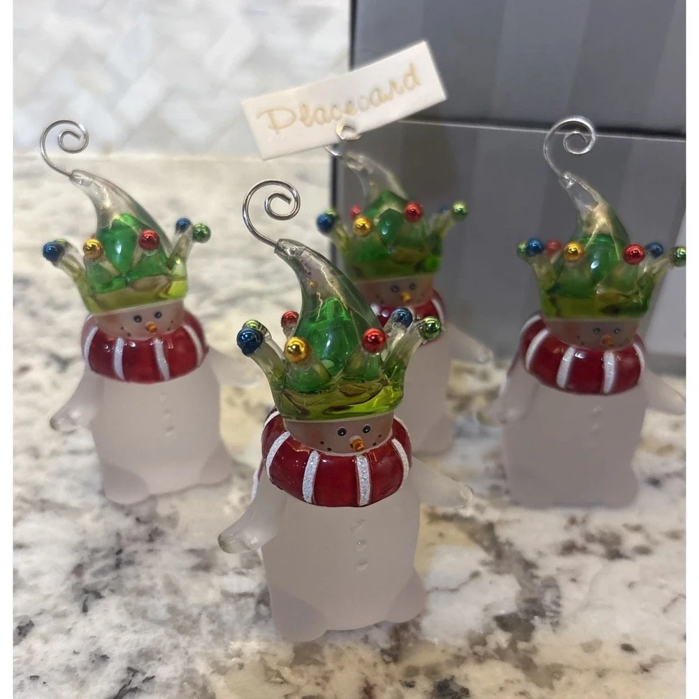 Department 56 Snowman Place Card Holders 12‎ Holiday Table Decor
